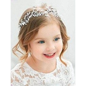 Yean Bandeau pour cheveux de mariage avec vigne argentée et strass pour mariée et demoiselle dhonneur argenté 