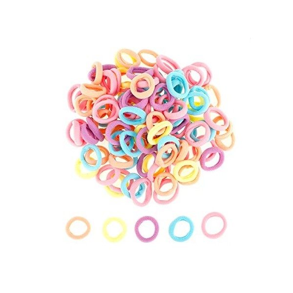 You&Lemon Lot de 100 petits élastiques à cheveux pour enfants et filles - Multicolore