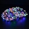 Coxeer Lot de 20 couronnes de fleurs lumineuses à LED pour filles et femmes - Pour mariage, festival, vacances, Noël, Hallowe