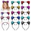 14 Pcs Oreilles de Chat Bandeau Paillettes Mignonne Bande de Cheveux Accessoires de Cheveux Brillants Pour Les Femmes Portent