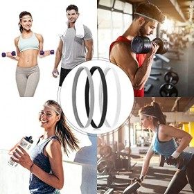 WLLHYF Lot de 3 bandeaux à cheveux doux et antidérapants Noir et blanc Petits élastiques Pour homme et femme