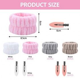 4Pcs Bracelets de Toilette en Polaire Corail pour Le Lavage du Visage, Bandes de Poignet Faciales Absorbantes deau pour Maqu