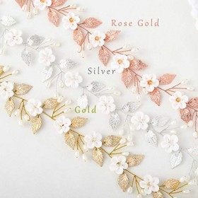 Unicra vigne cheveux mariage fleur accessoire cheveux pour femmes et filles Or Rose 