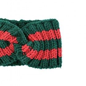 Little sheep Bandeau en Tricot avec nœud de léopard pour Femme 1 x Vert et Rouge. 22 * 11cm