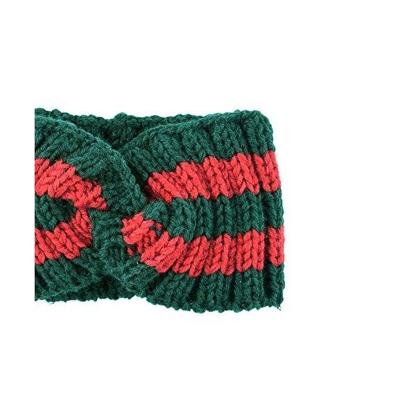 Little sheep Bandeau en Tricot avec nœud de léopard pour Femme 1 x Vert et Rouge. 22 * 11cm