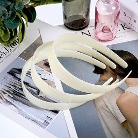 Blanc Bandeaux en Plastique Artisanat 1 Pouce Plaine sans Dents DIY Bandeaux de Cheveux Plain Bandeaux 20 Pièces 