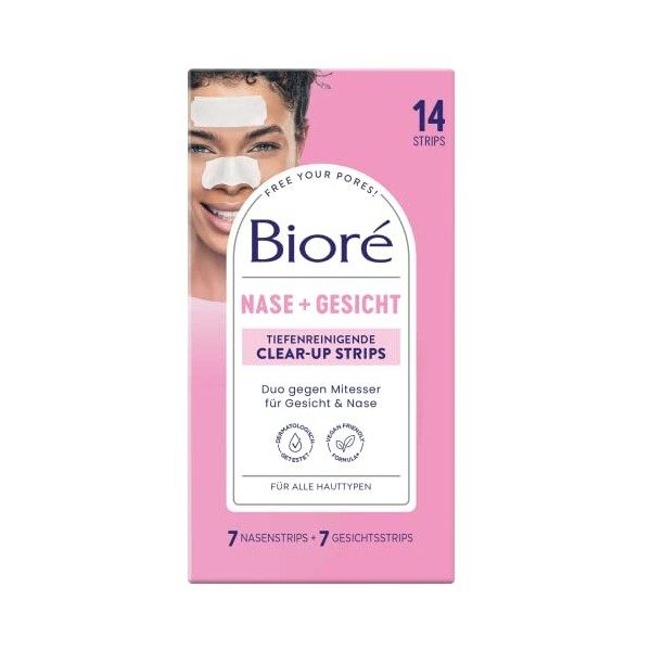 BIORÉ BOITE 6 PATCHS ULTRA PURIFIANTS À L’HAMAMÉLIS - patchs anti-points noirs pour le nez - désobstrue instantanément les po