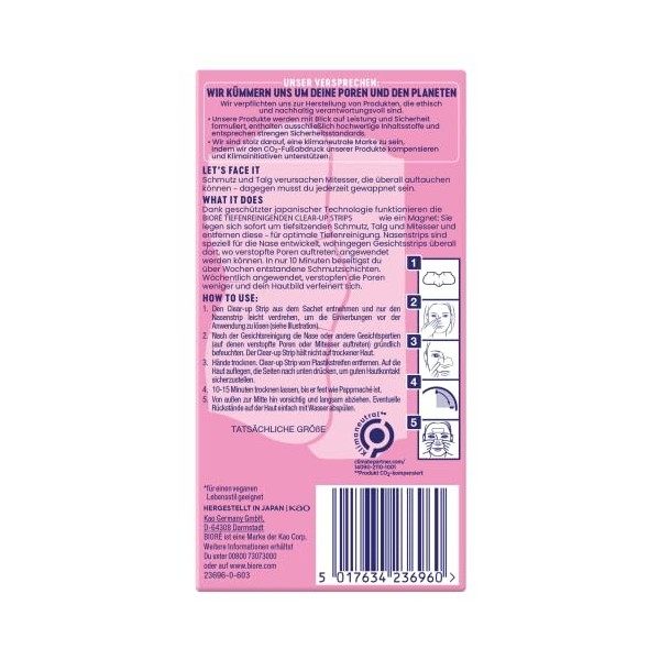BIORÉ BOITE 6 PATCHS ULTRA PURIFIANTS À L’HAMAMÉLIS - patchs anti-points noirs pour le nez - désobstrue instantanément les po...