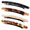 4 Pièces barettes cheveux femme,Maigre Pince à Cheveux Barrettes Clip Français,Automatique Mince barrette cheveux Ecailles De