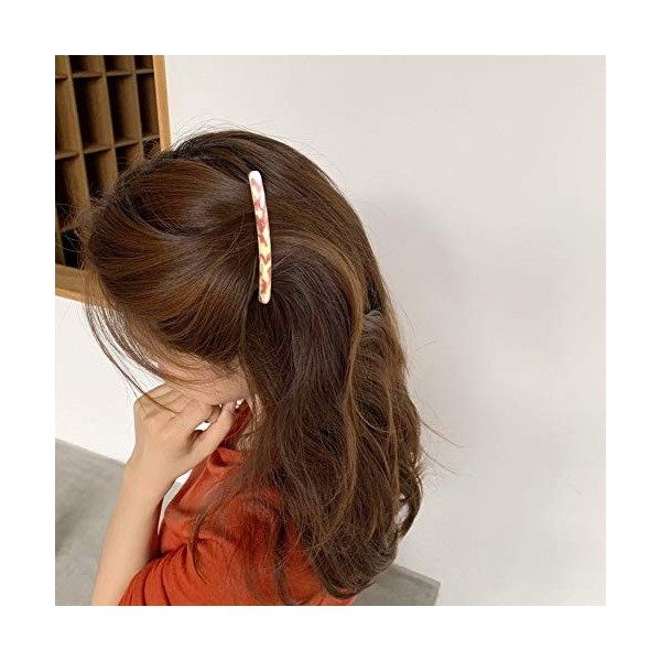 4 Pièces barettes cheveux femme,Maigre Pince à Cheveux Barrettes Clip Français,Automatique Mince barrette cheveux Ecailles De