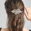 Eozighi 4 Pièces Cristal Vintage Papillon Barrette Clip Francaise Barrettes à Cheveux Mariage Pinces à Cheveux à Ressort Vint