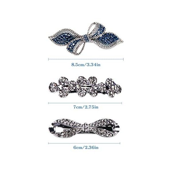 3 pcs Vintage Cristal Barrette Français Barrette De Mariage Barrette Strass De Mariage Barrettes Élégantes Pinces À Cheveux p