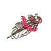 NUOBESTY Pince à Cheveux Paon Vintage Cristal Strass Mariage Casque de Mariée Bâton Barrette Pince Crocodile Broches Barrette