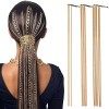 NICENEEDED 3pcs Chaîne de Cheveux pour Tresses, Bijoux de Cheveux en Argent Moon Star Tassel, 18 pouces de Longues Chaînes de