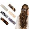 VEGCOO 6 Pcs Pinces à Cheveux, Grosse Barettes Cheveux Femme, 6 Couleurs Barrettes Clip Français, Rectangle Barrettes à Cheve