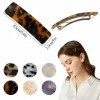 VEGCOO 6 Pcs Pinces à Cheveux, Grosse Barettes Cheveux Femme, 6 Couleurs Barrettes Clip Français, Rectangle Barrettes à Cheve