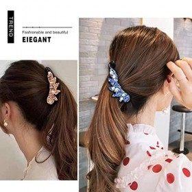 Ypkia Barrette à cheveux en forme de banane avec strass - Pour femme et fille - 3 pièces