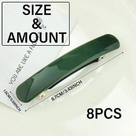 KQNM Lot de 8 barrettes pour femme, barrettes françaises fines, barrettes françaises automatiques en écaille de tortue, barre