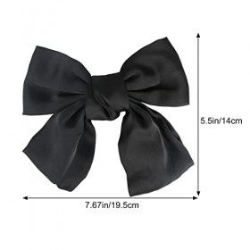 FINDIR Pinces à Cheveux pour Femmes Noeuds de Cheveux Pinces Noir avec Fermeture à Clip Grands Arcs de Cheveux Barrettes Sati