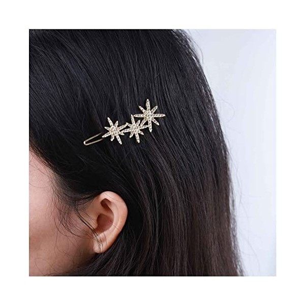 Allereya Barrette Pour Cheveux Cristal Barrette Cheveux Strass Barrette Cheveux Argent Cz Cluster Star Barrette Cheveux Crist