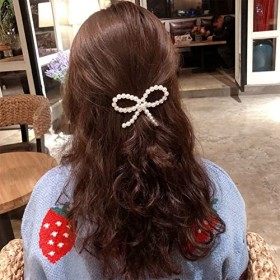 Allereya Barrette Avec Noeud Perles Vintage Barrette Cheveux Barrette Cheveux Perles Épingle À Cheveux Décorative Barrette Ch