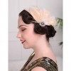 Anglacesmade Pince à cheveux à plumes style années 1920 - Rose - Gatsby le Magnifique - Cristal violet - Accessoire pour chev