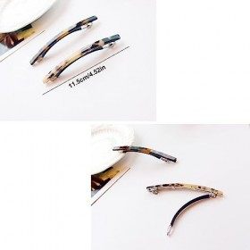 Lot de 2 pinces à cheveux en écaille de tortue pour femme, pinces à cheveux rectangulaires incurvées, pinces à cheveux frança
