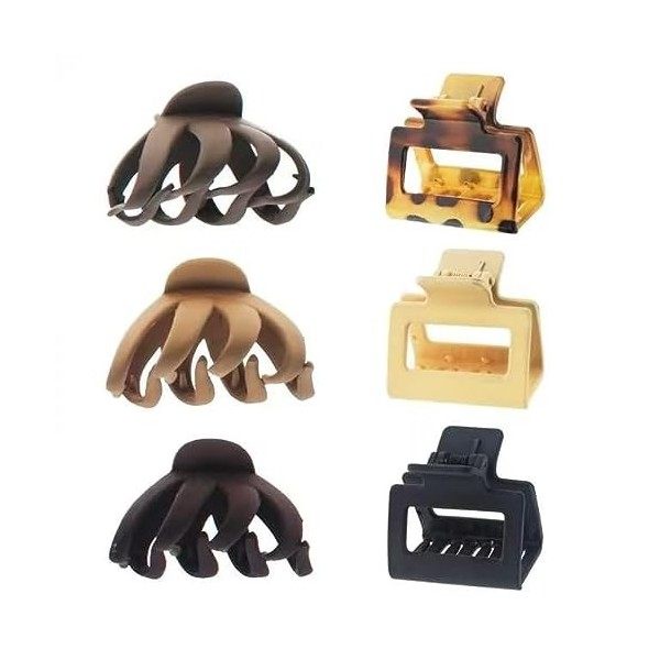 Lot de 6 barrettes à cheveux carrées pour femme - Gros calibre - Pour fille