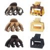 Lot de 6 barrettes à cheveux carrées pour femme - Gros calibre - Pour fille