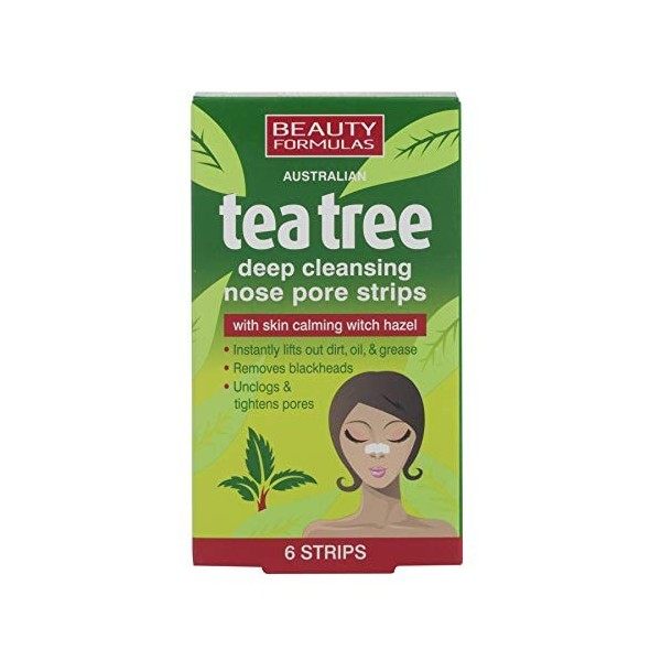 Beauty Formulas Australian tea tree deep cleansing nose pore strips - 6 strips by Beauty Formulas