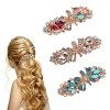 3 Pièces Barrettes à Cheveux pour Femme Fille,Pinces à Cheveux,Épingles à Cheveux Cristal Rétro Français Vintage Cheveux Barr