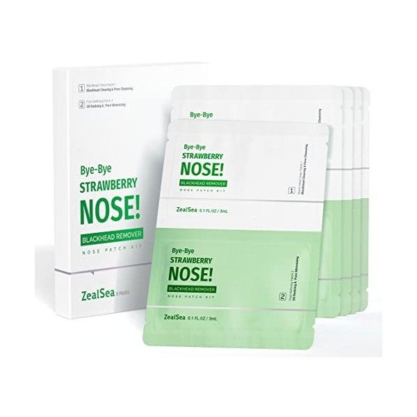 2in1 Patch Point Noir Nez, 5 Patchs Anti Points Noirs + 5 Masque Minimiseur de Pore - Anti Impuretés Patchs Sets pour Tous Ty...