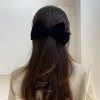 Andelaisi Barrette à cheveux vintage en satin avec nœud en velours - Nœud en ruban dhiver - Barrette à nœud français - Acces