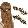 Kavya 2 Pièces Barettes Cheveux Femme, Vintage Métal Barrettes à Cheveux, Pince a Cheveux Perle de Cristal pour Cheveux Fins,