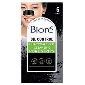 Biore Lot de 6 bandes de nettoyage en profondeur pour le nez, Gris Crème Jour et Nuit