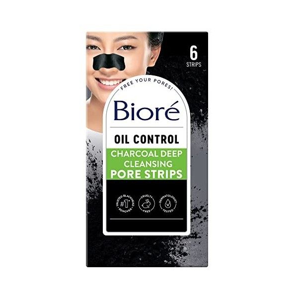 Biore Lot de 6 bandes de nettoyage en profondeur pour le nez, Gris