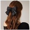 Andelaisi Barrettes à cheveux vintage en forme de nœud en satin pour femme et fille noir 