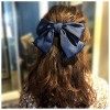 Andelaisi Barrettes à cheveux vintage en forme de nœud en satin pour femme et fille noir 