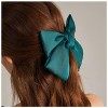 Andelaisi Barrettes à cheveux vintage en forme de nœud en satin pour femme et fille noir 