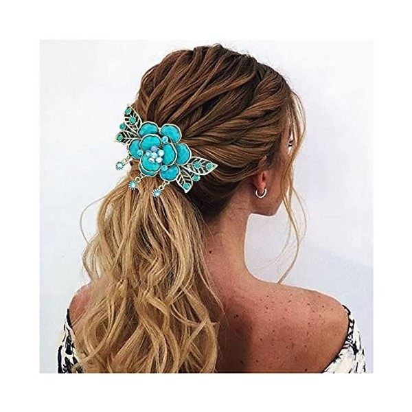 Fleur Papillon Cheveux Barrettes Vintage Français Strass Cheveux Fermoirs Griffes Floral Cheveux Clips Accessoires pour Femme