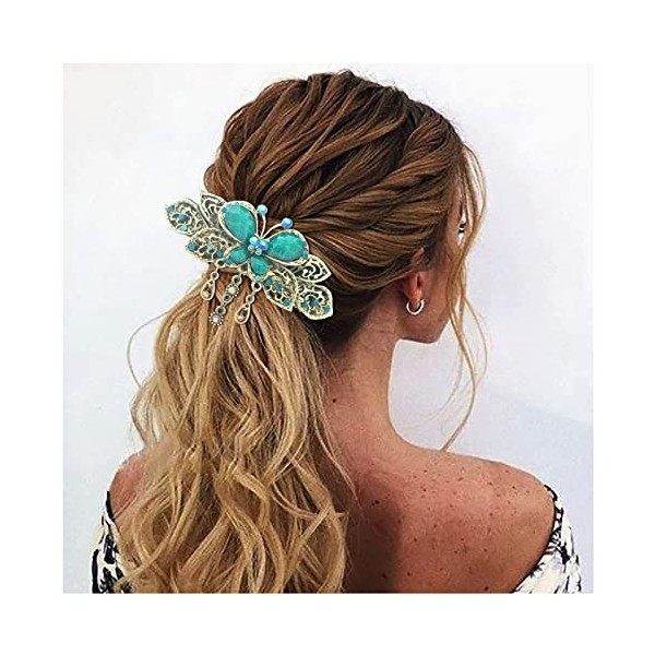 Fleur Papillon Cheveux Barrettes Vintage Français Strass Cheveux Fermoirs Griffes Floral Cheveux Clips Accessoires pour Femme