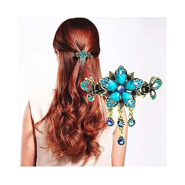 Fleur Papillon Cheveux Barrettes Vintage Français Strass Cheveux Fermoirs Griffes Floral Cheveux Clips Accessoires pour Femme