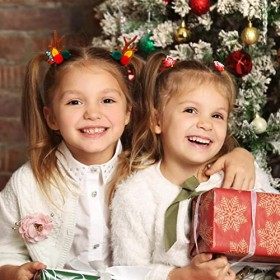 7 Pièces Accessoire Cheveux Noel, Serre Tete Noel Pince Crocodile Cheveux de Renne, Elastique Cheveux pour Filles Enfants Adu