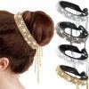 Lot de 4 pinces à cheveux pour chignon,Accessoires de cheveux,Pinces à cheveux en strass,Pinces à cheveux à paillettes pour c