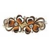 Glamour Girlz Barrette à cheveux pour femme en émail et strass - Deux fleurs violettes