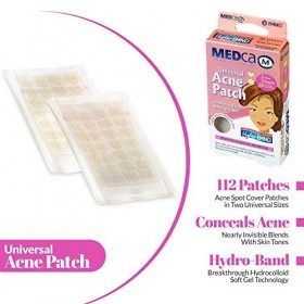 Patch contre lacné - Paquet de 112 Pansements hydrocolloïdes pour le traitement des boutons, absorbant les points de couve Cr...