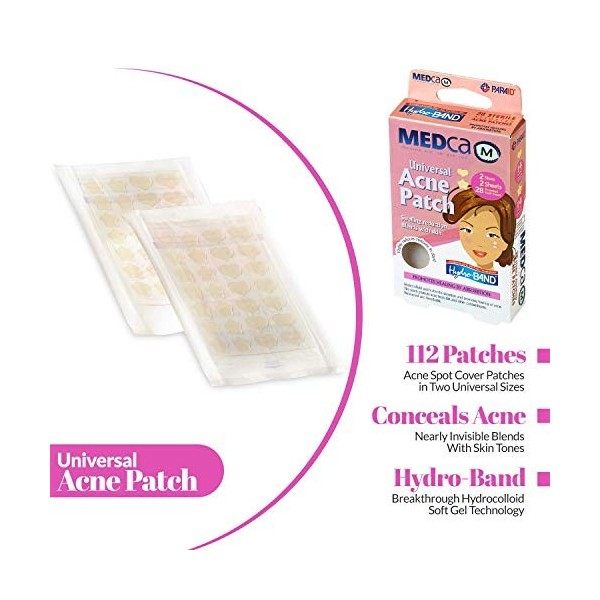 Patch contre lacné - Paquet de 112 Pansements hydrocolloïdes pour le traitement des boutons, absorbant les points de couve Cr...