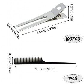 Pinces Crocodiles Cheveux Pinces Crocodiles Pinces à Cheveux Métal avec 1 Pcs Peigne pour DIY Salon Bricolage Coiffure Barbie