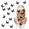 Lot de 20 pinces à cheveux en forme de papillon blanc pour mariage, Halloween, nœuds à cheveux en dentelle, fleurs brodées, p