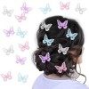 Lot de 20 pinces à cheveux en forme de papillon blanc pour mariage, Halloween, nœuds à cheveux en dentelle, fleurs brodées, p